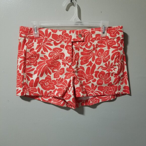 J. Crew Tropical Orange Floral Chino Cotton Shorts Women's 4 - Picture 1 of 8